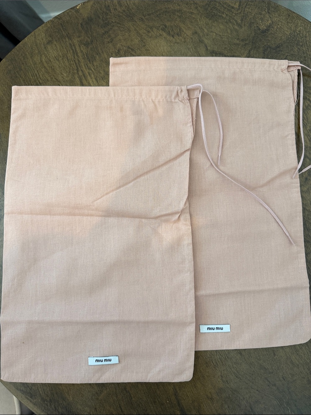 Miu Miu Authentic Pale Peach Dust bags Set of 2